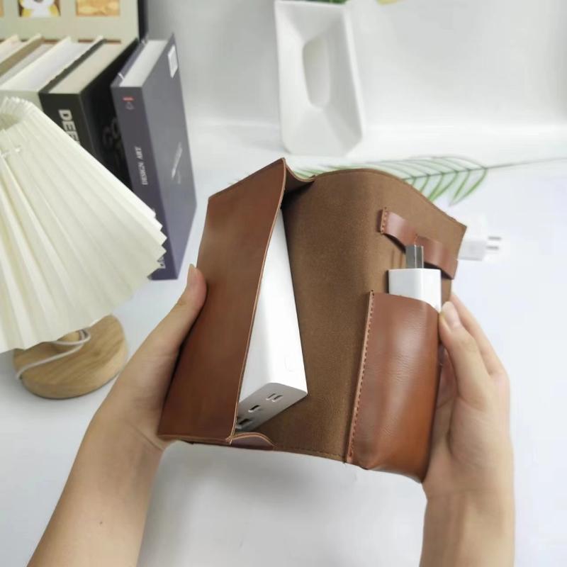 Tech Accessories Travel Organizer Pouch - 1PC PU Leather Multi-Compartment Organizer Portable