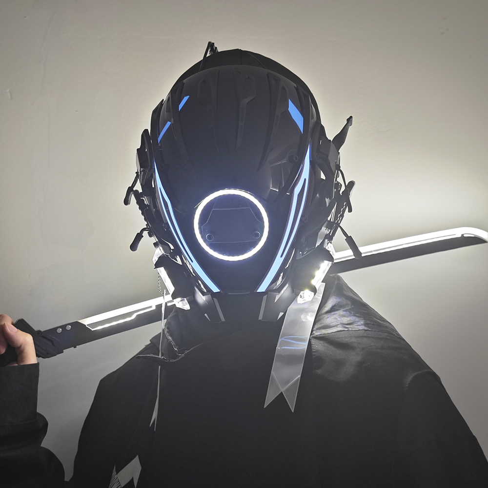 JAUPTO Punk Mask for Men, LED  - Tech Wear Accessories ulasan dan harga