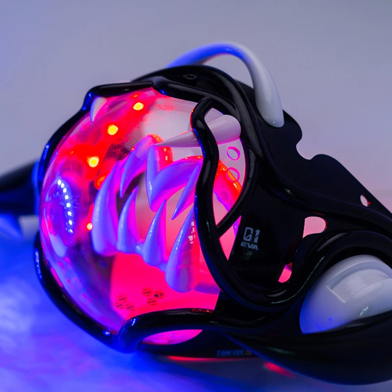 Cyberpunk-Style LED Mech Mask  - Tech Wear Accessories ulasan dan harga