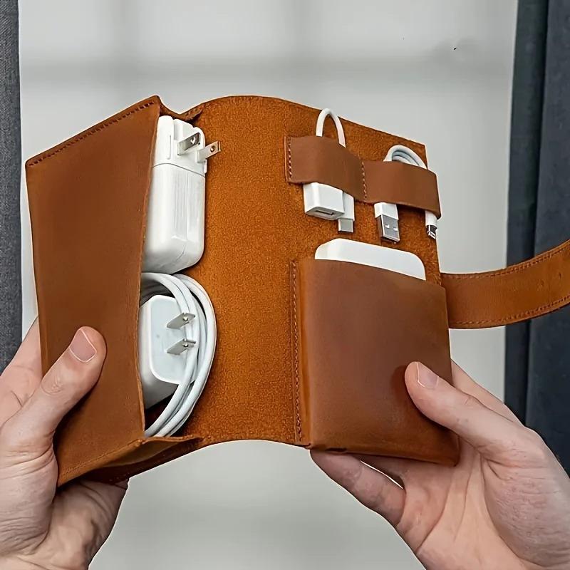 1PC PU Leather Multi-Compartme - Tech Accessories Travel Organizer Pouch ulasan dan harga