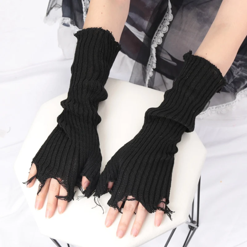 1Pair Punk Broken Unisex Glove - Tech Wear Accessories ulasan dan harga