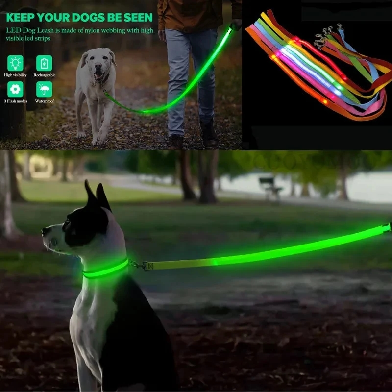 Led Pet Dog Leash Rope With Li - Tech Dog Accessories ulasan dan harga