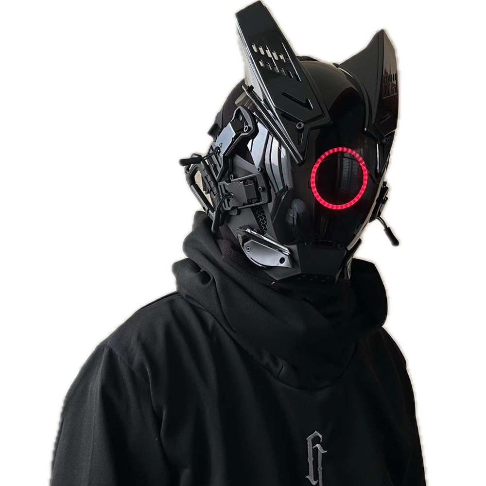 Cyberpunk LED Mask Cosplay Mas - Tech Wear Accessories ulasan dan harga