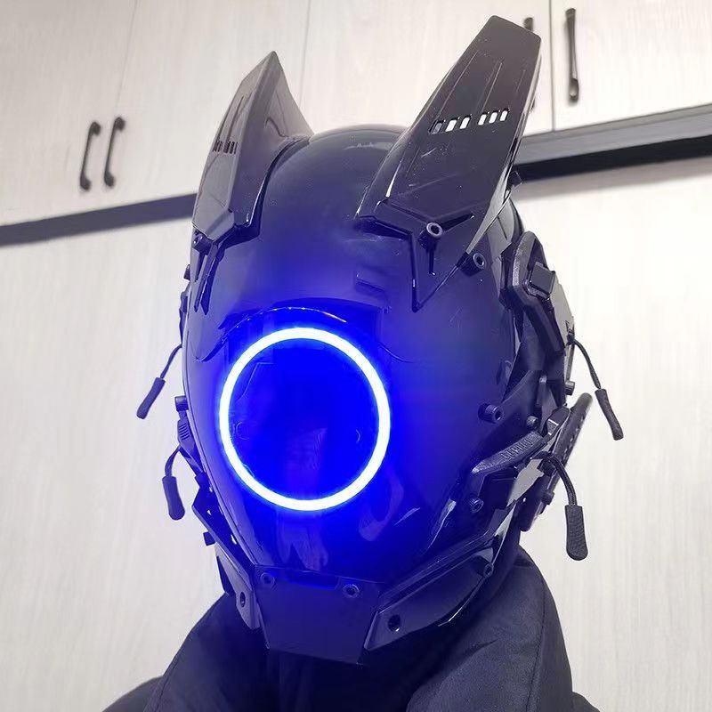 Cyberpunk LED Mask Cosplay Mas - Tech Wear Accessories ulasan dan harga