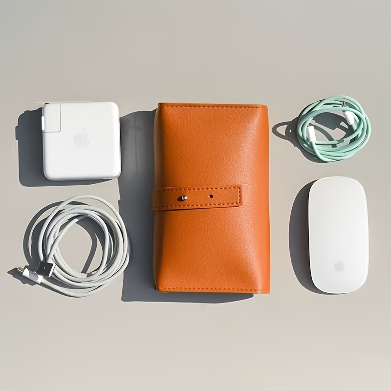 1pc Leather Tech Organizer Pou - Tech Accessories Travel Organizer Pouch ulasan dan harga
